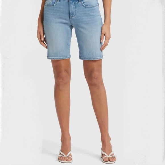 NYDJ Light Blue Bermuda Jean Shorts Size 10 - Picture 1 of 7